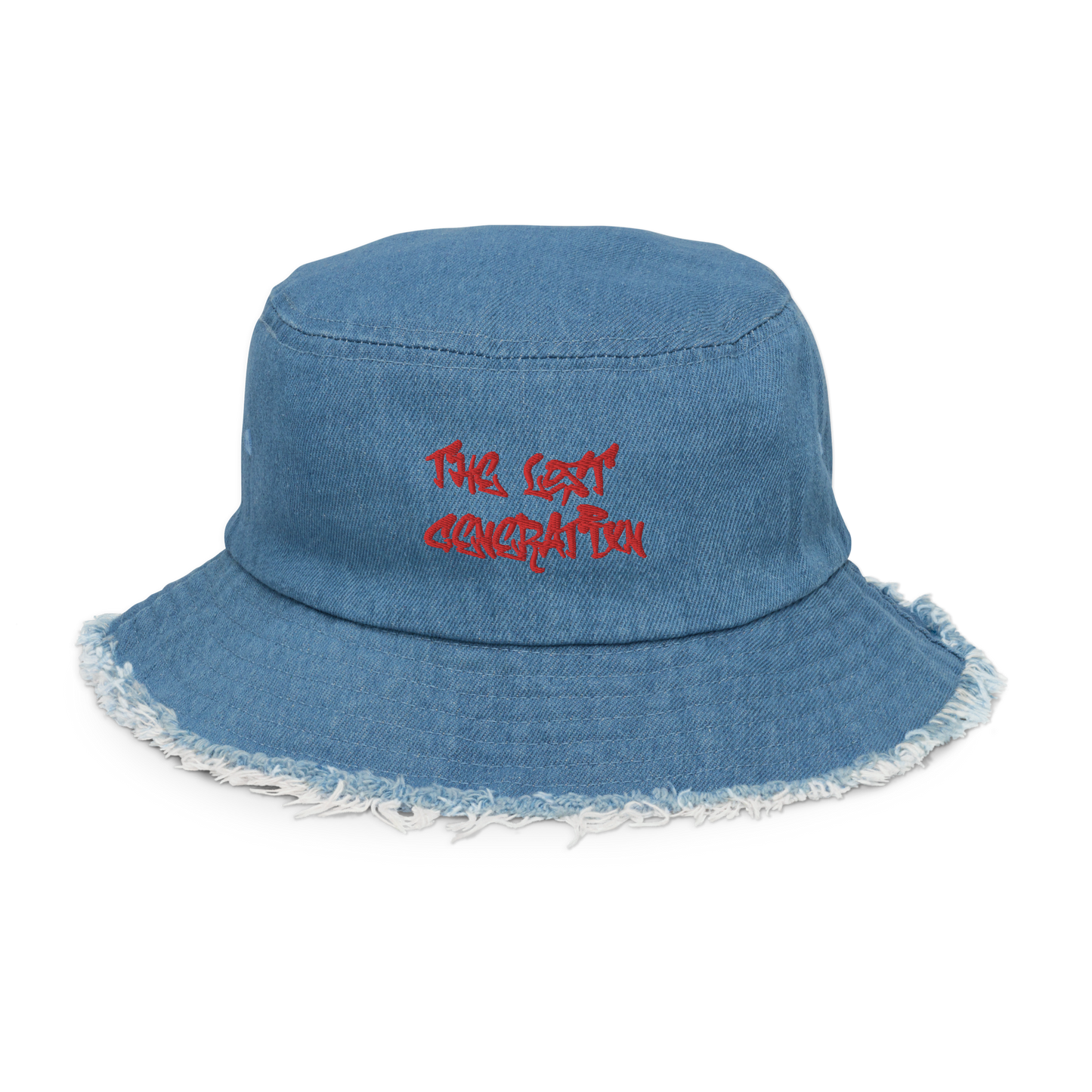 Distressed Denim Bucket Hat